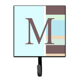 Caroline'S Treasures Cj1003-Msh4 Letter M Initial Monogram-Blue Stripes Leash Holder Or Key Hook, Small, Multicolor