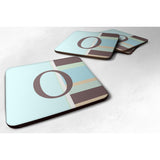 Caroline'S Treasures Cj1003-Ofc Monogram-Blue Stripes Foam Coasters (Set Of 4), Initial Letter O, 3.5 H X 3.5 W, Multi