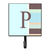 Caroline'S Treasures Cj1003-Psh4 Letter P Initial Monogram-Blue Stripes Leash Holder Or Key Hook, Small, Multicolor