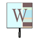 Caroline'S Treasures Cj1003-Wsh4 Letter W Initial Monogram-Blue Stripes Leash Holder Or Key Hook, Small, Multicolor