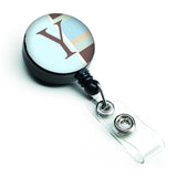 Caroline'S Treasures Letter Y Initial Monogram, Blue Stripes Retractable Badge Reel, Multicolor (Cj1003-Ybr)