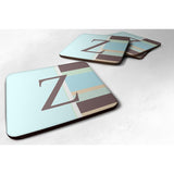 Caroline'S Treasures Cj1003-Zfc Monogram-Blue Stripes Foam Coasters (Set Of 4), Initial Letter Z, 3.5 H X 3.5 W, Multi