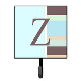 Caroline'S Treasures Cj1003-Zsh4 Letter Z Initial Monogram-Blue Stripes Leash Holder Or Key Hook, Small, Multicolor