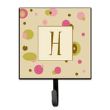 Caroline'S Treasures Cj1004-Hsh4 Letter H Initial Monogram-Tan Dots Leash Holder Or Key Hook, Small, Multicolor