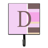 Caroline'S Treasures Cj1005-Dsh4 Letter D Initial Monogram-Pink Stripes Leash Holder Or Key Hook, Small, Multicolor