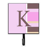 Caroline'S Treasures Cj1005-Ksh4 Letter K Initial Monogram-Pink Stripes Leash Holder Or Key Hook, Small, Multicolor