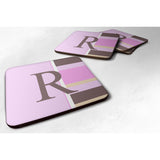Caroline'S Treasures Cj1005-Rfc Monogram-Pink Stripes Foam Coasters (Set Of 4), Initial Letter R, 3.5 H X 3.5 W, Multi