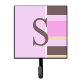 Caroline'S Treasures Cj1005-Ssh4 Letter S Initial Monogram-Pink Stripes Leash Holder Or Key Hook, Small, Multicolor