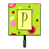 Caroline'S Treasures Letter P Initial Monogram - Green Leash Holder Or Key Hook, Small, Multicolor