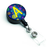 Caroline'S Treasures Letter A Monogram, Blue Swirls Retractable Badge Reel, Multicolor (Cj1011-Abr)