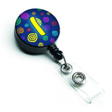 Caroline'S Treasures Letter I Initial Monogram, Blue Swirls Retractable Badge Reel, Multicolor (Cj1011-Ibr)