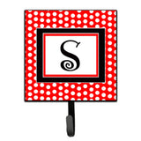 Caroline'S Treasures Cj1012-Ssh4 Letter S Initial Monogram-Red Black Polka Dots Leash Holder Or Key Hook, Small, Multicolor