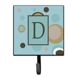 Caroline'S Treasures Cj1013-Dsh4 Letter D Initial Monogram-Blue Dots Leash Holder Or Key Hook, Small, Multicolor