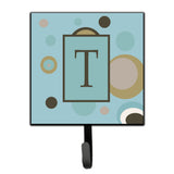 Caroline'S Treasures Cj1013-Tsh4 Letter T Initial Monogram-Blue Dots Leash Holder Or Key Hook, Small, Multicolor