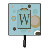 Caroline'S Treasures Cj1013-Wsh4 Letter W Initial Monogram-Blue Dots Leash Holder Or Key Hook, Small, Multicolor