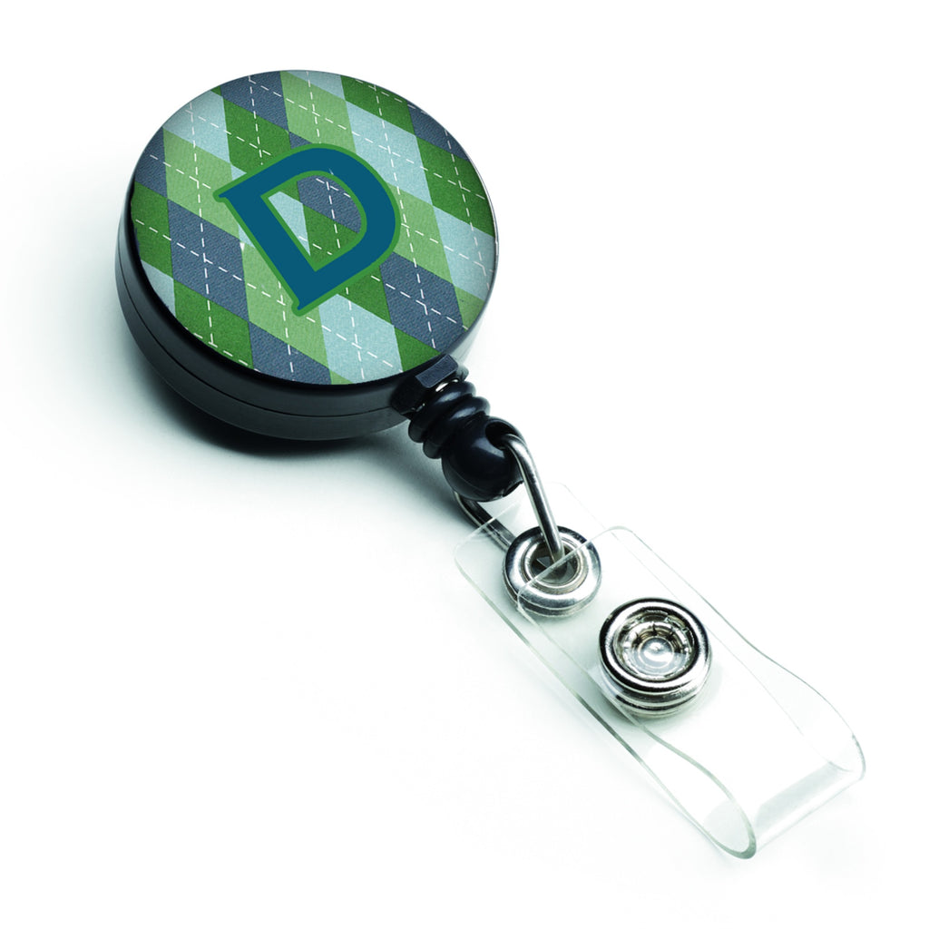 Caroline'S Treasures Monogram, Initial D Blue Argoyle Retractable Badge Reel, Multicolor (Cj1020-Dbr)