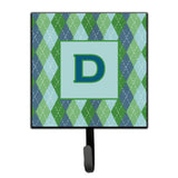 Caroline'S Treasures Cj1020-Dsh4 Letter D Initial Monogram-Blue Argoyle Leash Holder Or Key Hook, Small, Multicolor