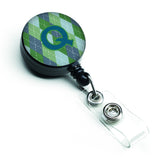Caroline'S Treasures Initial Q Monogram, Blue Argoyle Retractable Badge Reel, Multicolor (Cj1020-Qbr)