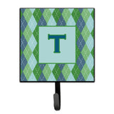 Caroline'S Treasures Cj1020-Tsh4 Letter T Initial Monogram-Blue Argoyle Leash Holder Or Key Hook, Small, Multicolor