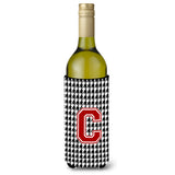 Monogram - Houndstooth Initial C Wine Bottle Beverage Insulator Beverage Insulator Hugger