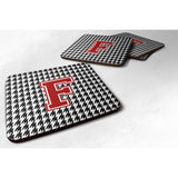 Caroline'S Treasures Cj1021-Ffc Monogram-Houndstooth Foam Coasters (Set Of 4), Initial F, 3.5 H X 3.5 W, Multicolor