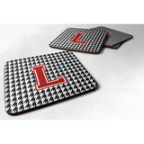 Caroline'S Treasures Cj1021-Lfc Monogram-Houndstooth Foam Coasters (Set Of 4), Initial L, 3.5 H X 3.5 W, Multicolor
