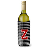 Monogram - Houndstooth Initial Z Wine Bottle Beverage Insulator Beverage Insulator Hugger