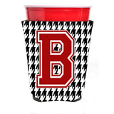 Monogram - Houndstooth Initial B Red Solo Cup Beverage Insulator Hugger Cj1021B-Rsc