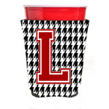 Monogram - Houndstooth Initial L Red Solo Cup Beverage Insulator Hugger Cj1021L-Rsc