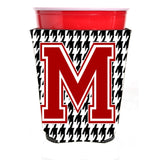 Monogram - Houndstooth Initial M Red Solo Cup Beverage Insulator Hugger Cj1021M-Rsc