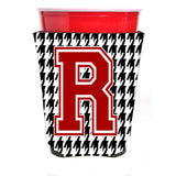 Monogram - Houndstooth Initial R Red Solo Cup Beverage Insulator Hugger Cj1021R-Rsc