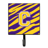 Caroline'S Treasures Cj1022-Csh4 Tiger Stripe-Purple Gold Leash Holder Or Key Hook Initial C, Small, Multicolor
