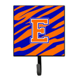 Caroline'S Treasures Cj1023-Esh4 Letter E Initial Monogram-Tiger Stripe-Blue Orange Leash Holder Or Key Hook, Small, Multicolo