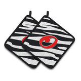 Caroline'S Treasures Monogram Initial O Zebra Red Pair Of Pot Holders Cj1024-Opthd, 7.5Hx7.5W, Multicolor