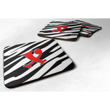 Caroline'S Treasures Cj1024-Xfc Monogram-Zebra Red Foam Coasters (Set Of 4), Initial Letter X, 3.5 H X 3.5 W, Multicol