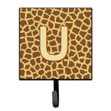 Caroline'S Treasures Cj1025-Ush4 Letter U Initial Monogram-Giraffe Leash Holder Or Key Hook, Small, Multicolor