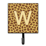 Caroline'S Treasures Cj1025-Wsh4 Letter W Initial Monogram-Giraffe Leash Holder Or Key Hook, Small, Multicolor