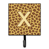 Caroline'S Treasures Cj1025-Xsh4 Letter X Initial Monogram-Giraffe Leash Holder Or Key Hook, Small, Multicolor