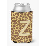 Letter Z Initial Monogram - Giraffe Can Or Bottle Beverage Insulator Hugger