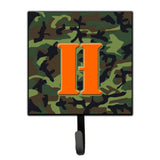 Caroline'S Treasures Cj1030-Hsh4 Letter H Initial Monogram-Camo Green Leash Holder Or Key Hook, Small, Multicolor