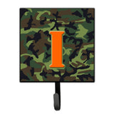 Caroline'S Treasures Cj1030-Ish4 Letter I Initial Monogram-Camo Green Leash Holder Or Key Hook, Small, Multicolor
