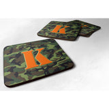 Caroline'S Treasures Cj1030-Kfc Monogram-Camo Green Foam Coasters (Set Of 4), Initial Letter K, 3.5 H X 3.5 W, Multico