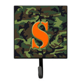 Caroline'S Treasures Cj1030-Ssh4 Letter S Initial Monogram-Camo Green Leash Holder Or Key Hook, Small, Multicolor