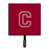 Caroline'S Treasures Cj1032-Csh4 Letter C Initial Monogram-Maroon And White Leash Holder Or Key Hook, Small, Multicolor