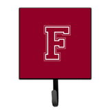 Caroline'S Treasures Cj1032-Fsh4 Letter F Initial Monogram-Maroon And White Leash Holder Or Key Hook, Small, Multicolor
