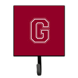 Caroline'S Treasures Cj1032-Gsh4 Letter G Initial Monogram-Maroon And White Leash Holder Or Key Hook, Small, Multicolor