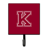 Caroline'S Treasures Cj1032-Ksh4 Letter K Initial Monogram-Maroon And White Leash Holder Or Key Hook, Small, Multicolor