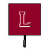 Caroline'S Treasures Cj1032-Lsh4 Letter L Initial Monogram-Maroon And White Leash Holder Or Key Hook, Small, Multicolor