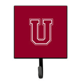 Caroline'S Treasures Cj1032-Ush4 Letter U Initial Monogram-Maroon And White Leash Holder Or Key Hook, Small, Multicolor