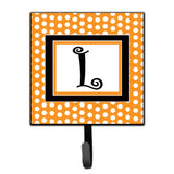 Caroline'S Treasures Cj1033-Lsh4 Letter L Initial Monogram-Orange Polka Dots Leash Holder Or Key Hook, Small, Multicolor